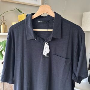 Travis Mathew Cloud Polo Men's Dark Gray / Black Golf Polo Shirt